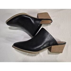 Universal thread Tara Slip On Mules Black Faux Leather Women's Size 8